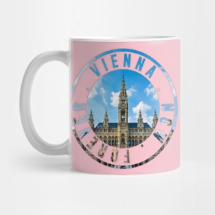 Vienna city hall Rathaus round stamp design Mug